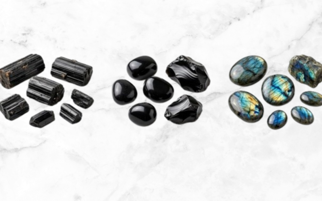 Zwarte Toermalijn vs Obsidiaan vs Labradoriet